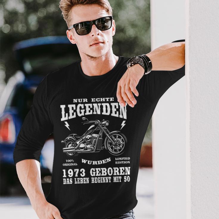 Herren 50. Geburtstag Biker Langarmshirts, Motorrad Chopper 1973 Design Geschenke für Ihn