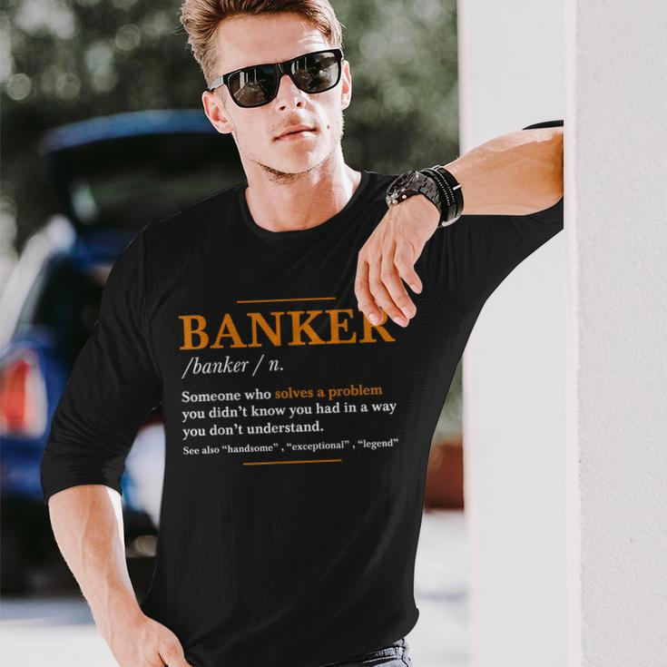 Herren Banker Definition – Lustige Banker Coole Idee Langarmshirts Geschenke für Ihn