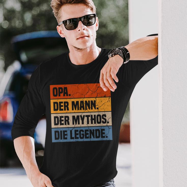 Herren Opa Der Mann Der Mythos Die Legende Großvater Geschenk Langarmshirts Geschenke für Ihn