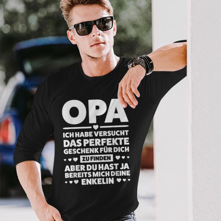 Herren Opa Du Hast Ja Schon Mich Dein Enkel Opa Enkel Langarmshirts Geschenke für Ihn