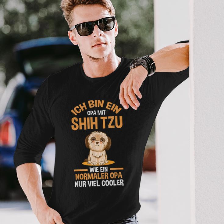 Herren Opa Großvater Shih Tzu Langarmshirts Geschenke für Ihn