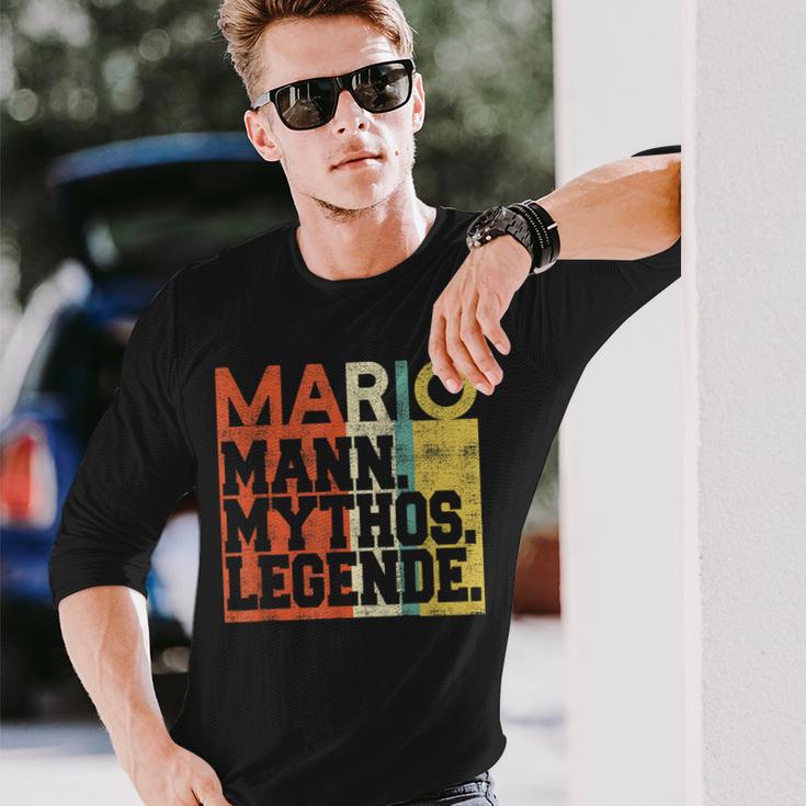 Herren Retro Mario Mann Mythos Legende Geburtstag Geschenk Langarmshirts Geschenke für Ihn