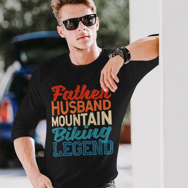 Herren Vater Ehemann Mountainbike Legende Vatertag Biker Langarmshirts Geschenke für Ihn