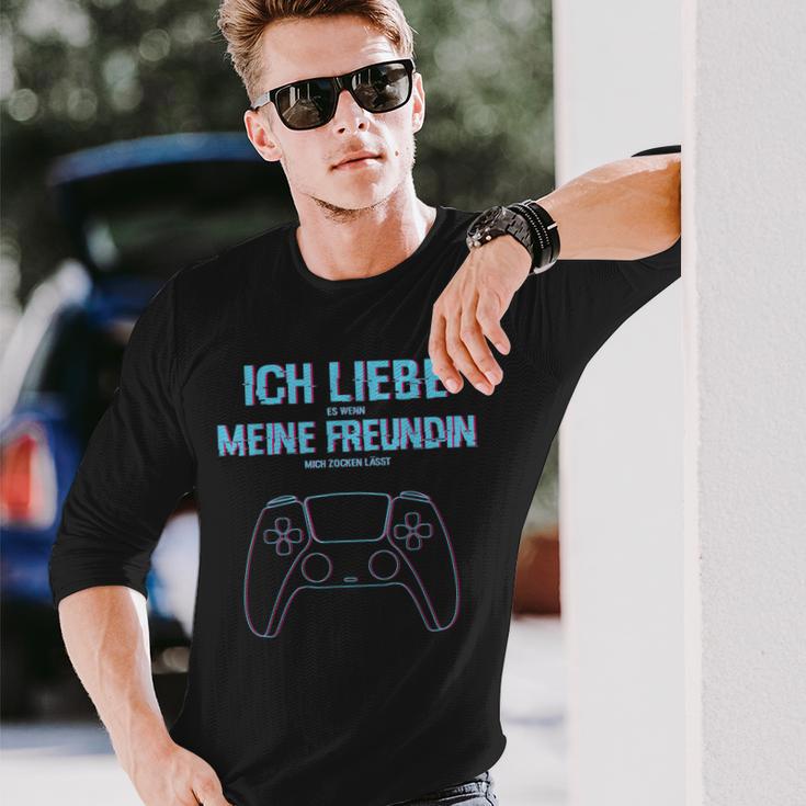 Herren Zocken Ich Liebe Meine Frau Gaming Ps5 Konsole Gamer Langarmshirts Geschenke für Ihn