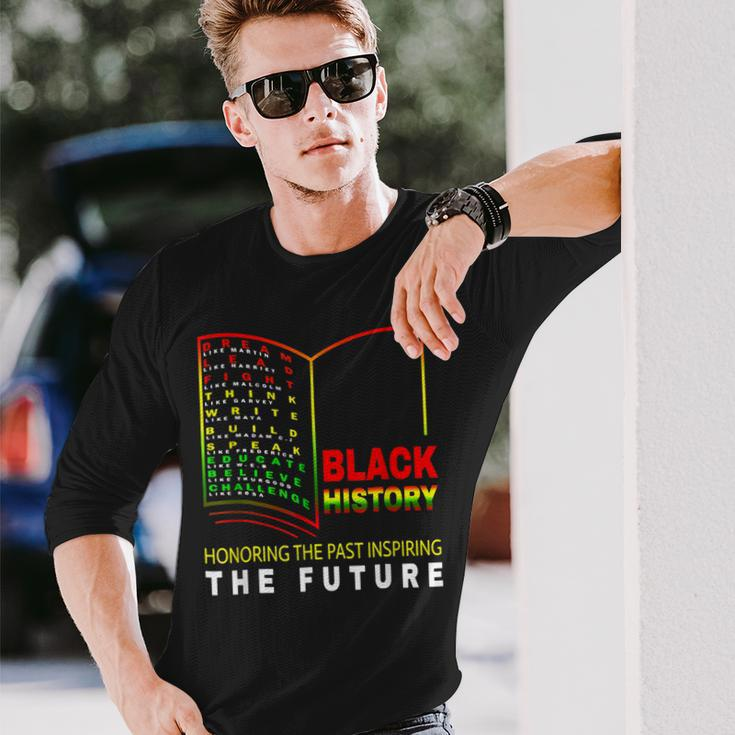 Honoring Past Inspiring Future African Black History Month V2 Long Sleeve T-Shirt Gifts for Him