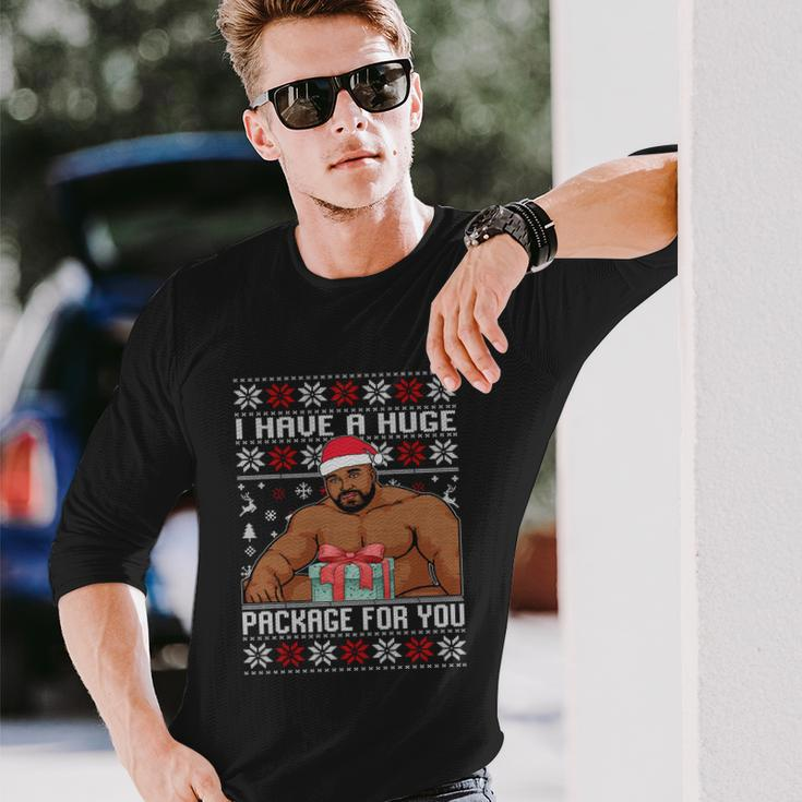 I Have A Huge Package For You Ugly Christmas Sweater Have A Barry Christmas Long Sleeve T-Shirt Gifts for Him