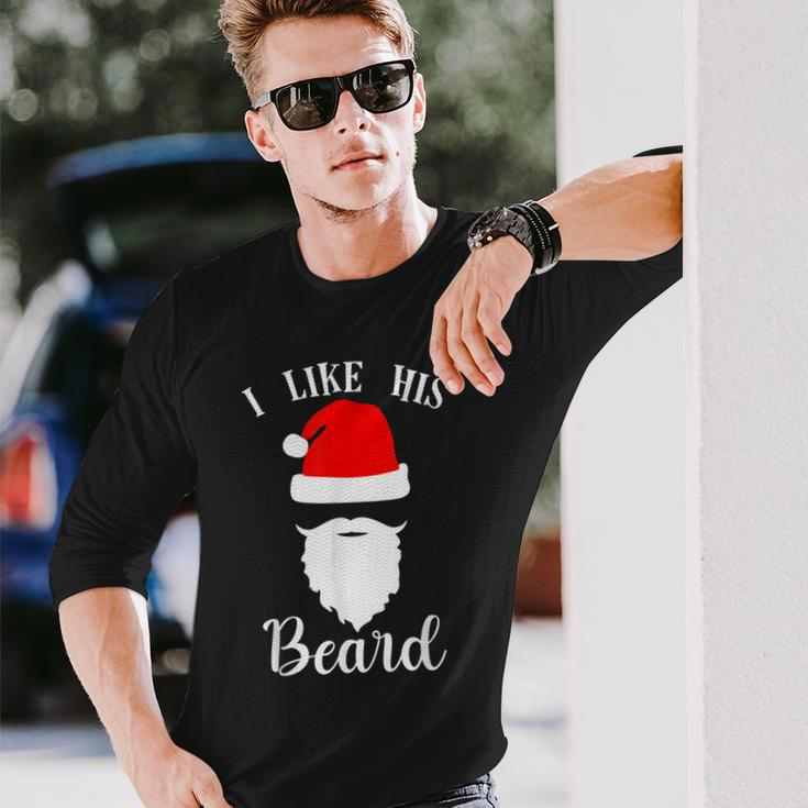 I Like His Beard I Like Her Butt Matching Couples Christmas Men Women Long Sleeve T-shirt Graphic Print Unisex Gifts for Him