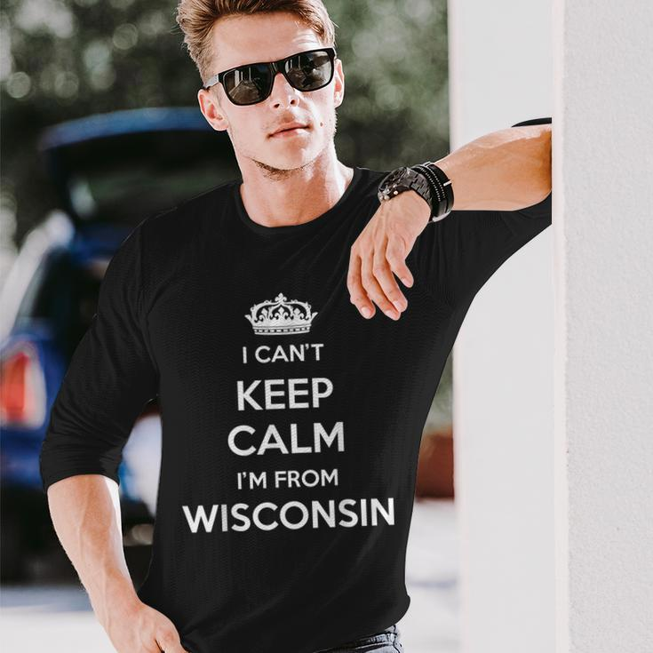 Ich Kann Nicht Ruhig Bleiben - Wisconsin USA Fan Langarmshirts Geschenke für Ihn