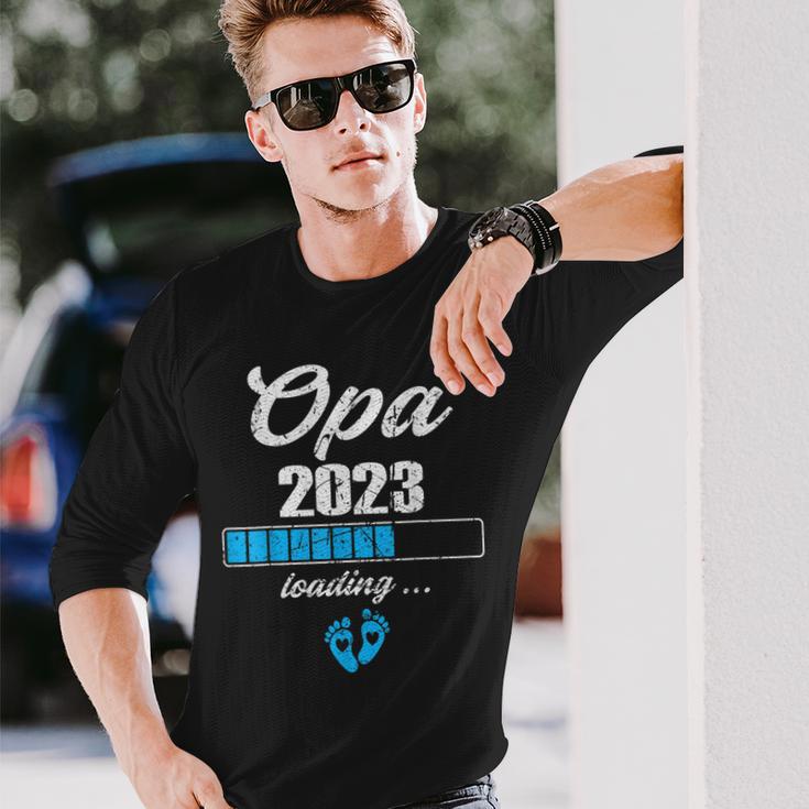 Ich Werde Opa 2023 Loading Schwangerschaft Verkündung V2 Langarmshirts Geschenke für Ihn