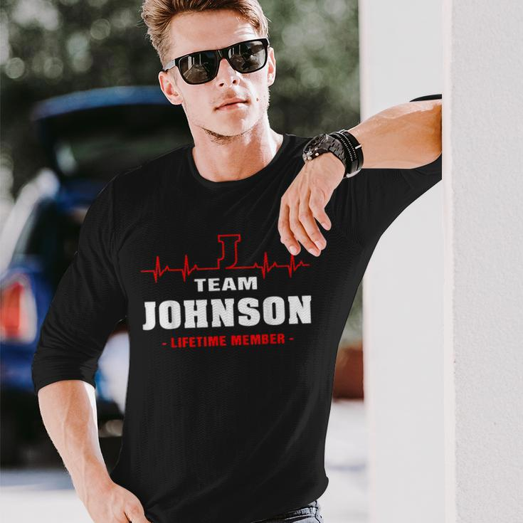 Johnson Surname Name Family Team Johnson Lifetime Member Men Women Long Sleeve T-shirt Graphic Print Unisex Gifts for Him