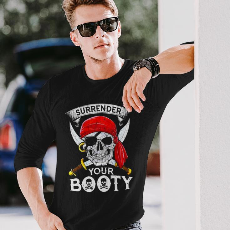 Jolly Roger Surrender Your Booty Long Sleeve T-Shirt T-Shirt Gifts for Him