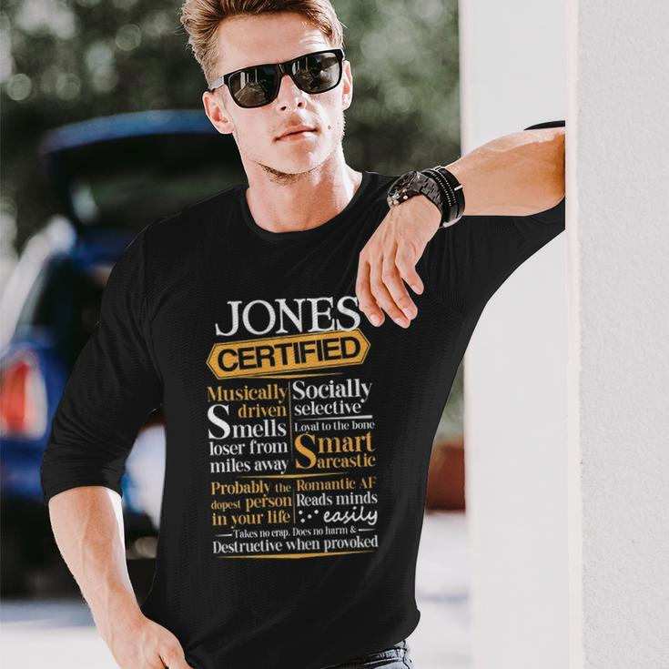 Jones Name Certified Jones Long Sleeve T-Shirt Gifts for Him