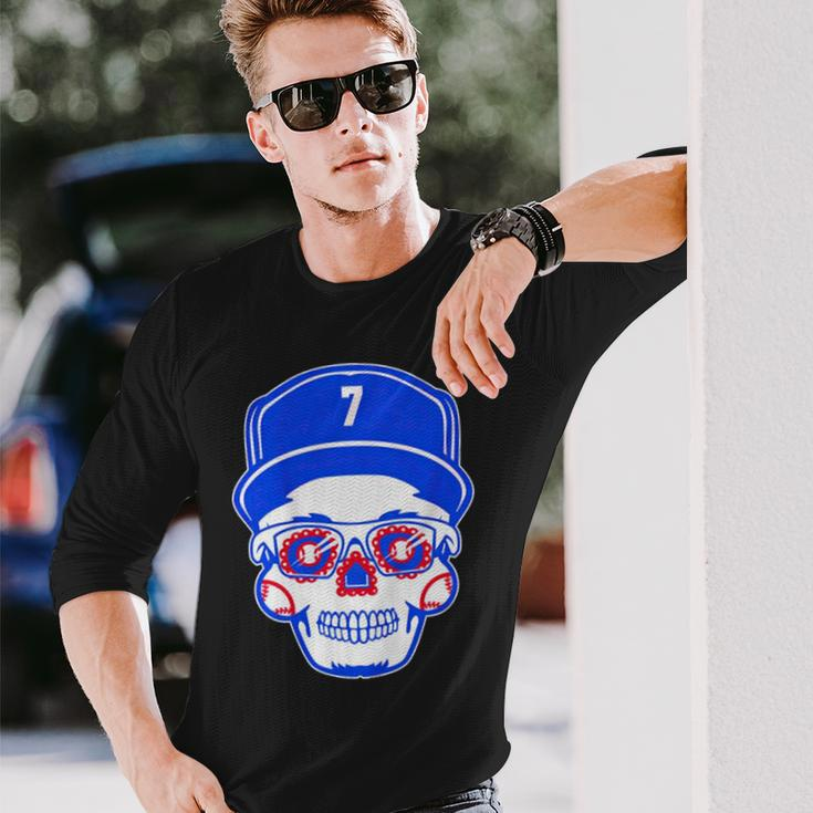 Julio Urías Sugar Skull Long Sleeve T-Shirt T-Shirt Gifts for Him