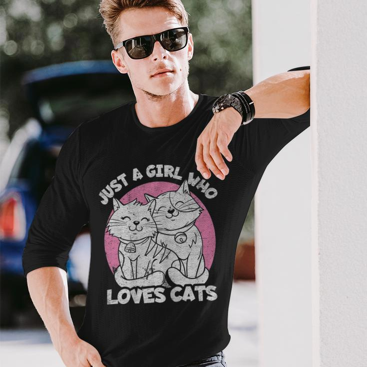 Just A Girl Who Loves Cats Cute Cat For Women Girls Long Sleeve T-Shirt Gifts for Him