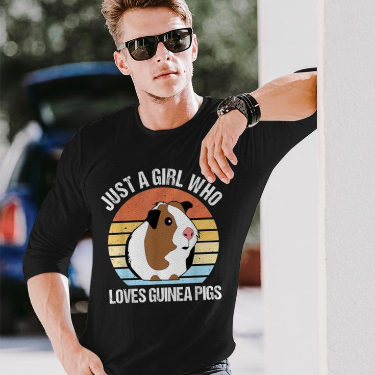 Just A Girl Who Loves Guinea Pigs Vintage Guinea Pig Long Sleeve T-Shirt Gifts for Him