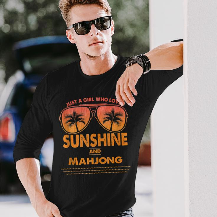 Just A Girl Who Loves Sunshine And Mahjong For Woman Long Sleeve T-Shirt T-Shirt Gifts for Him