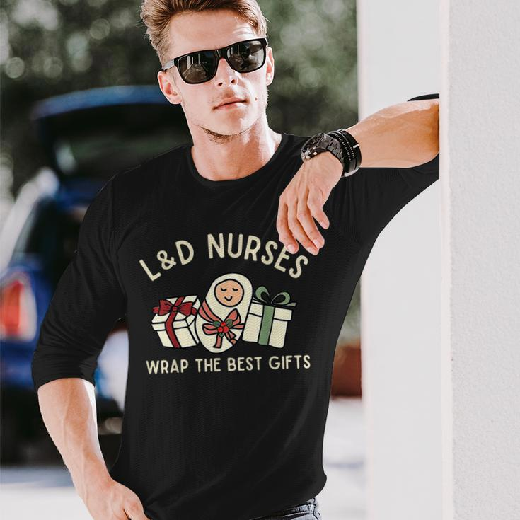 Labor And Delivery Nurse Christmas Matching Midwife Xmas Men Women Long Sleeve T-shirt Graphic Print Unisex Gifts for Him