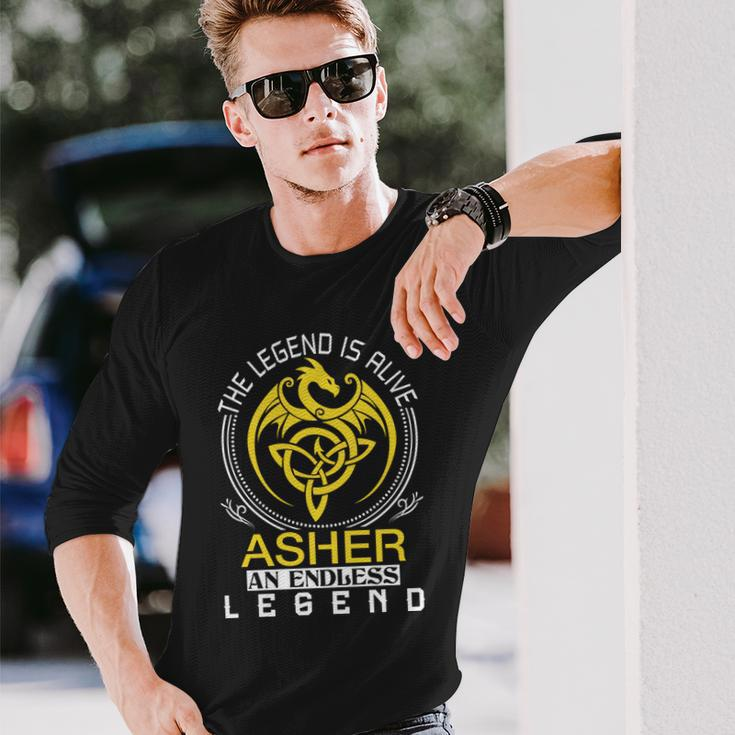 The Legend Is Alive Asher Name Long Sleeve T-Shirt Gifts for Him