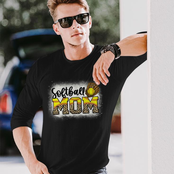 Leopard Softball Mom Softball Game Day Vibes Long Sleeve T-Shirt T-Shirt Gifts for Him