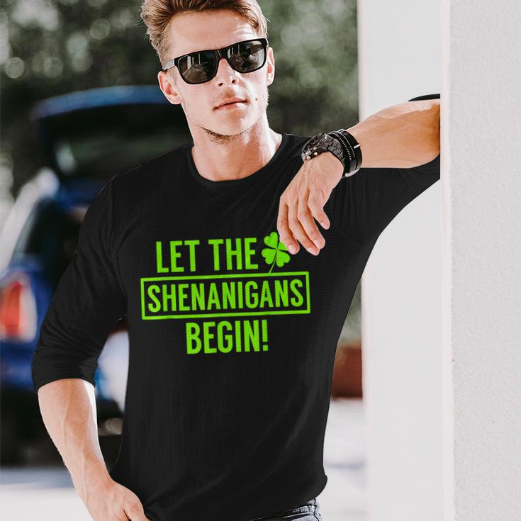 Let The Shenanigans Begin St Patricks Day St Paddys Long Sleeve T-Shirt Gifts for Him