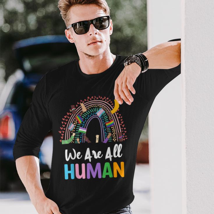 Lgbtq Wir Sind Alle Menschen Langarmshirts Geschenke für Ihn