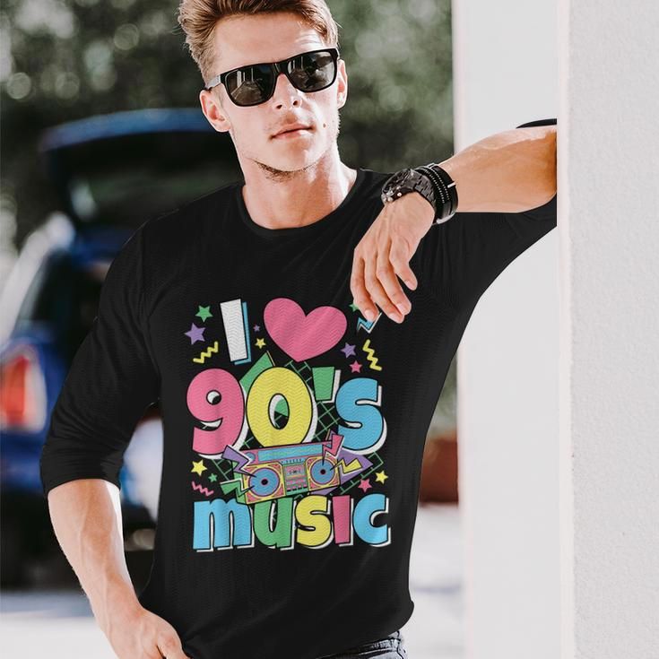 I Love 90S Music 1990S Theme Outfit Nineties 90S Costume Long Sleeve T-Shirt Gifts for Him
