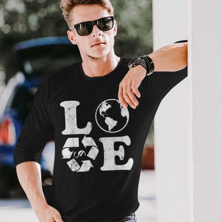 Love Earth Day 90S Vintage Recycling Earth Day Long Sleeve T-Shirt T-Shirt Gifts for Him