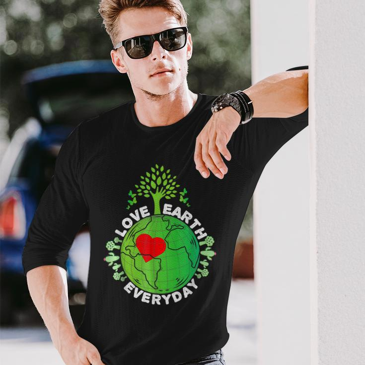 Love Earth Everyday Protect Our Planet Environment Earth Long Sleeve T-Shirt Gifts for Him