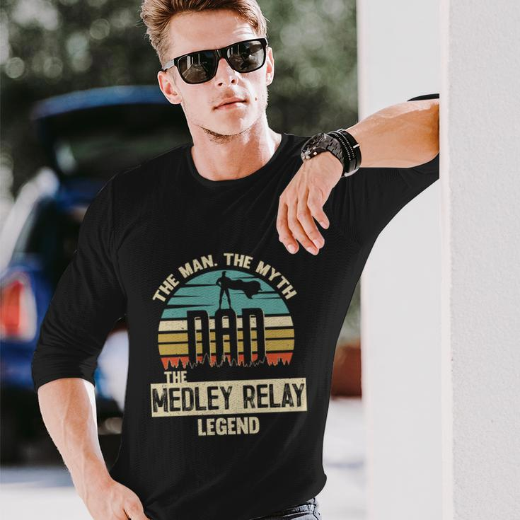 Man Myth Legend Dad Medley Relay Amazing Swimmer Long Sleeve T-Shirt Gifts for Him