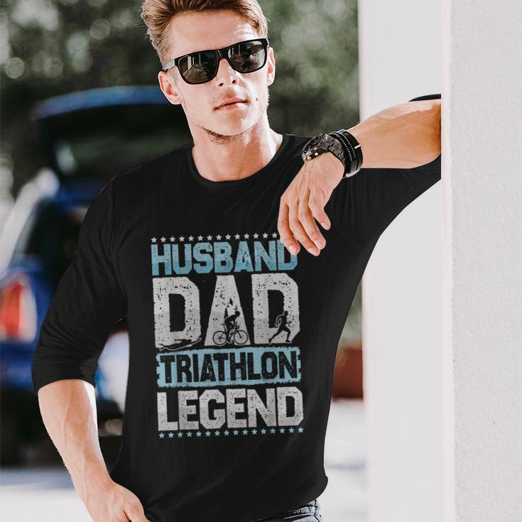 Marathon Husband Dad Triathlon Legend Triathlon Long Sleeve T-Shirt T-Shirt Gifts for Him