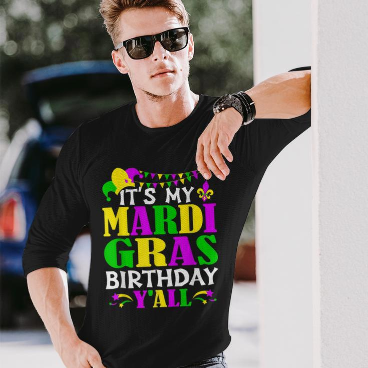 Mardi Gras Birthday Costume Its My Mardi Gras Birthday Yall Long Sleeve T-Shirt Gifts for Him