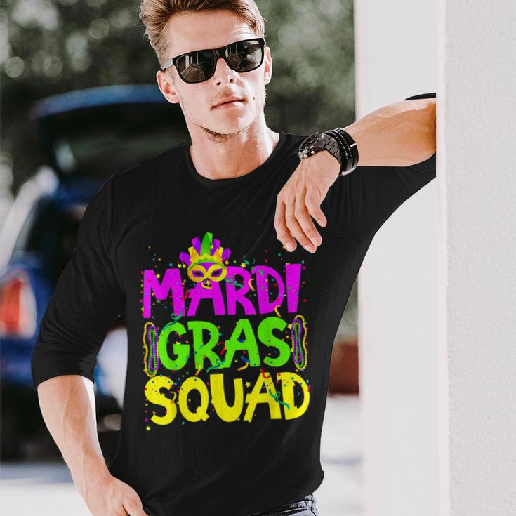 Mardi Gras Squad Party Costume Outfit Mardi Gras Long Sleeve T-Shirt Gifts for Him