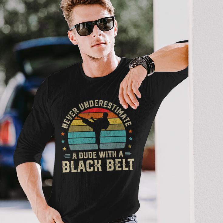 Martial Arts Black Belt Karate Jiu Jitsu Taekwondo Long Sleeve T-Shirt T-Shirt Gifts for Him