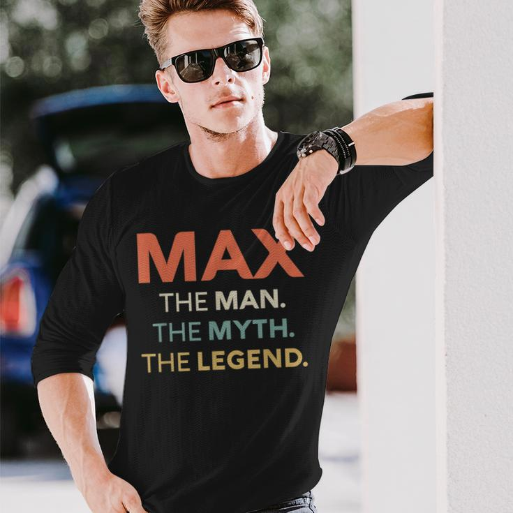 Max The Man The Myth The Legend Name Personalized Men Long Sleeve T-Shirt Gifts for Him
