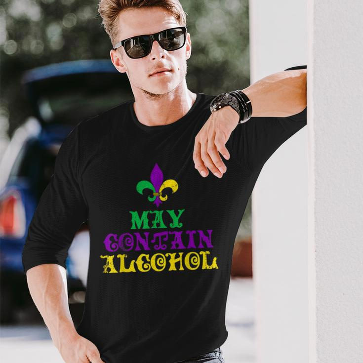 May Contain Alcohol Mardi Gras V2 Long Sleeve T-Shirt Gifts for Him