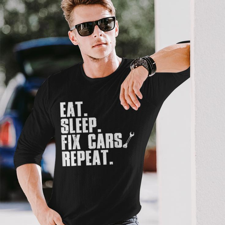 Mechanic For Men Dad Auto Garage Automobile Car Lover Men Women Long Sleeve T-shirt Graphic Print Unisex Gifts for Him