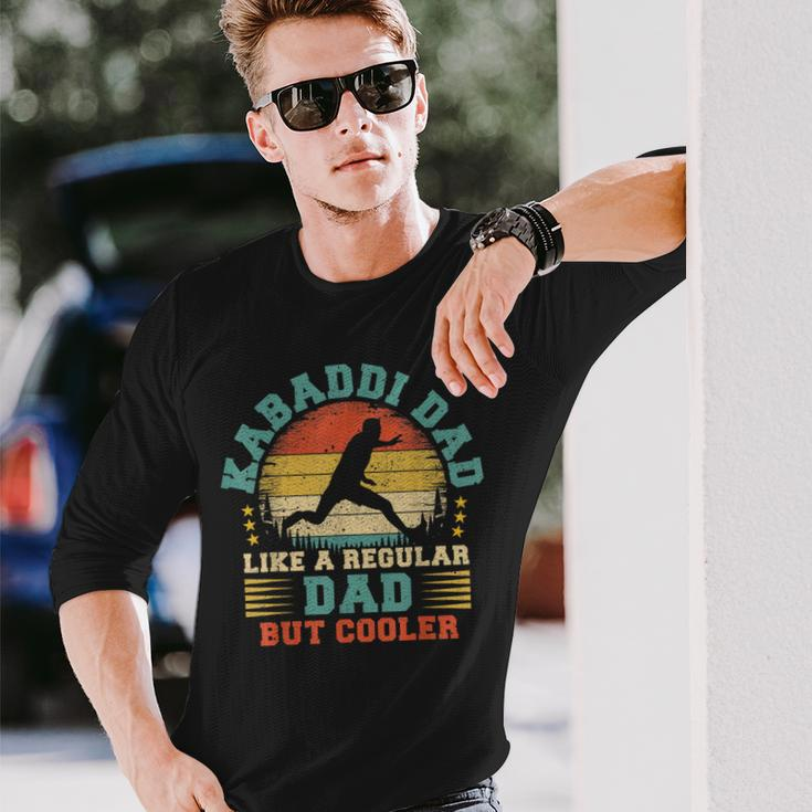 Mens Kabaddi Sports Lover Vintage Kabaddi Dad Fathers Day Men Women Long Sleeve T-shirt Graphic Print Unisex Gifts for Him