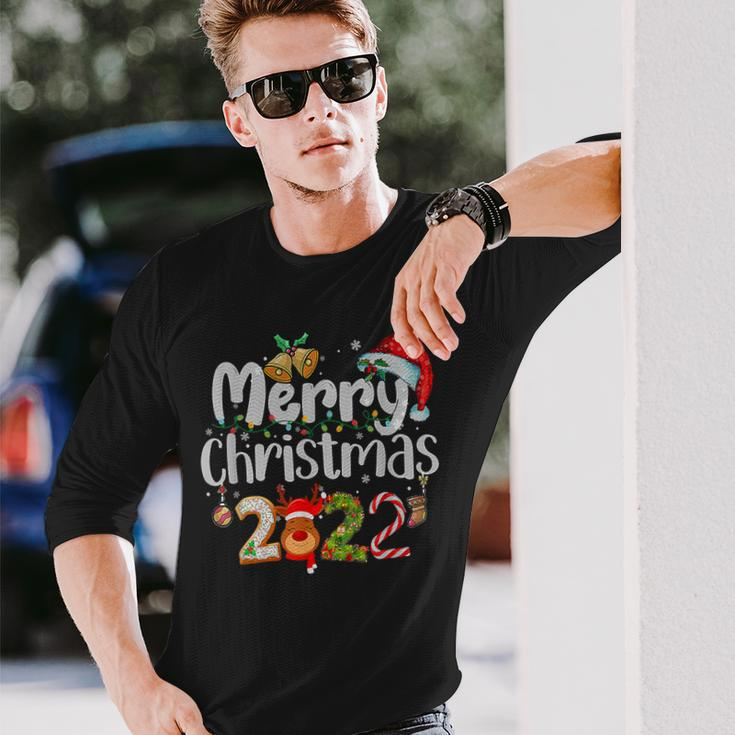 Merry Christmas 2022 Family Xmas Ball Light Garden Reindeer Men Women Long Sleeve T-shirt Graphic Print Unisex Gifts for Him