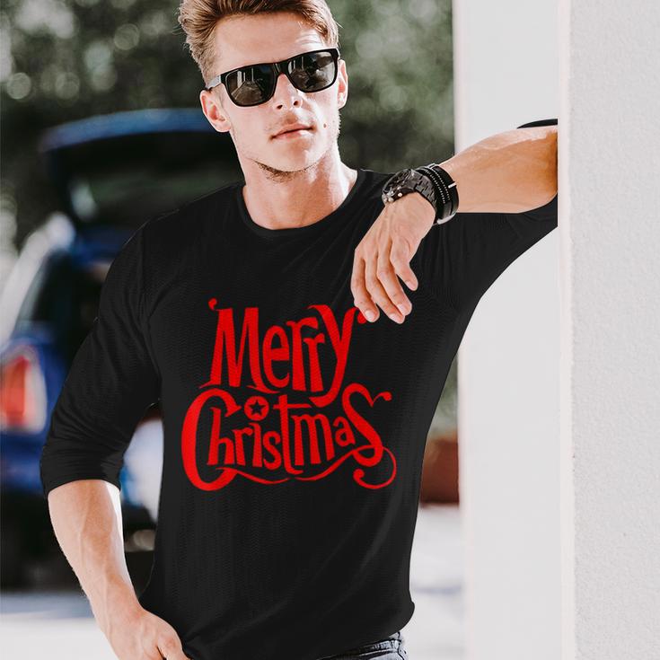 Merry Christmas Weihnachts Spruch Dekoration Damen Herren V5 Langarmshirts Geschenke für Ihn