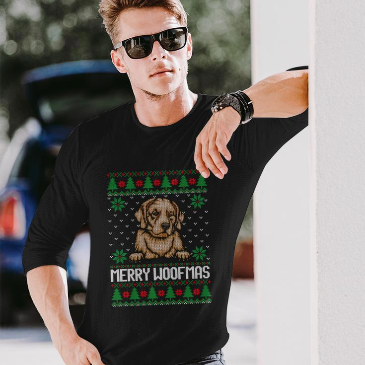 Merry Woofmas Ugly Christmas Sweater Long Sleeve T-Shirt Gifts for Him