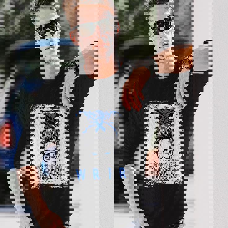 Mom Of Angelman Syndrome WarriorI Wear Blue For Angelmans Long Sleeve T-Shirt Gifts for Him