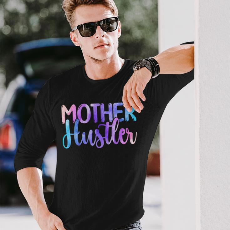 Mother Hustler Entrepreneur Mom Watercolor Long Sleeve T-Shirt T-Shirt Gifts for Him
