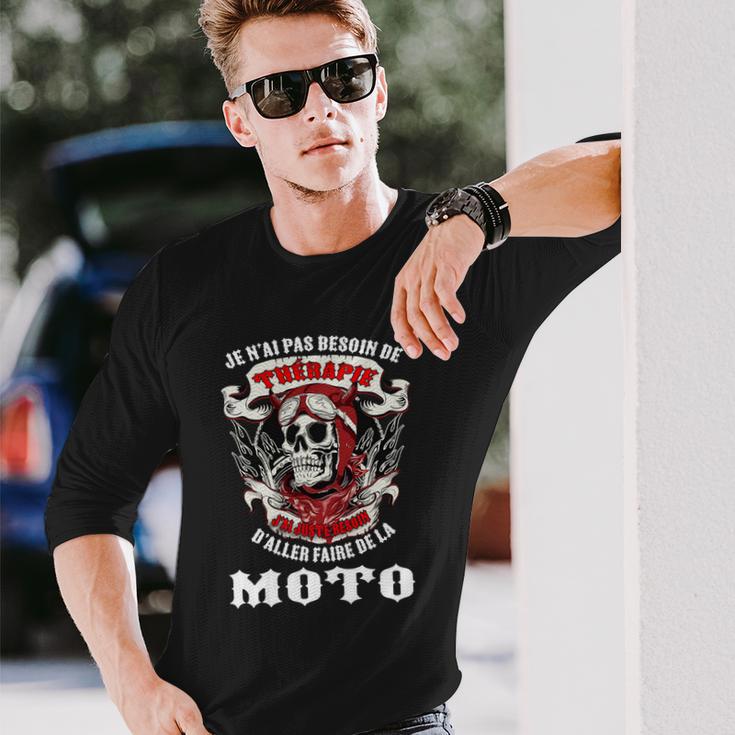 Motorrad-Enthusiasten Langarmshirts Totenkopf & Ich brauche keine Therapie Geschenke für Ihn