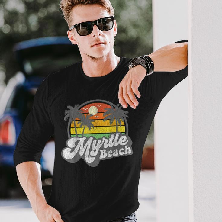 Myrtle Beach South Carolina Retro 70S Vintage Vacation 2023 Long Sleeve T-Shirt Gifts for Him