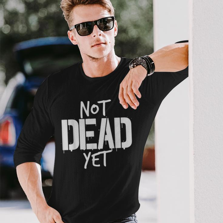 Not Dead Yet Undead Veteran Zombie Gift Men Women Long Sleeve T-shirt Graphic Print Unisex Gifts for Him