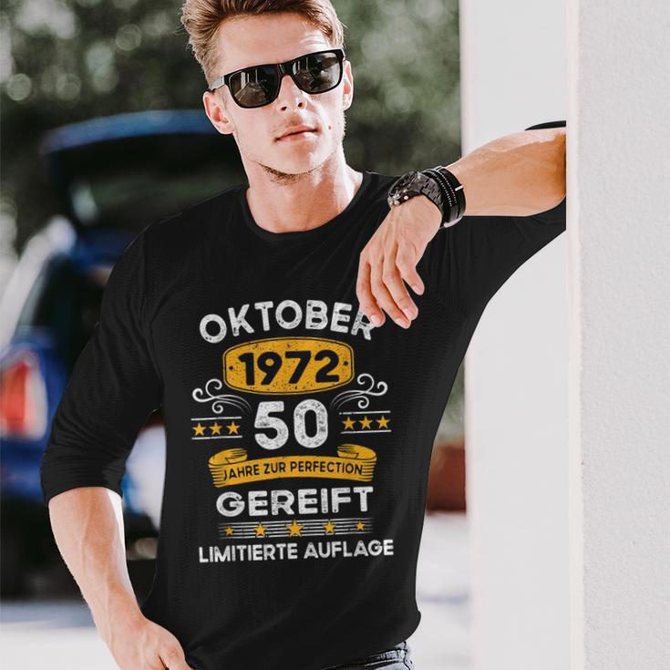 Oktober 1972 Lustige Geschenke 50 Geburtstag Langarmshirts Geschenke für Ihn