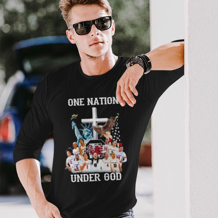 One Nation South Carolina Gamecocks Under God Long Sleeve T-Shirt T-Shirt Gifts for Him