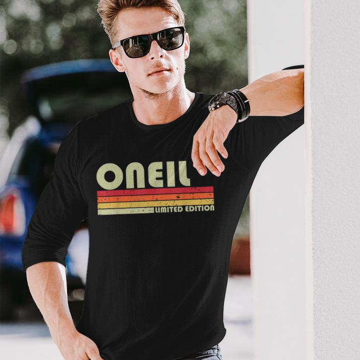 Oneil Surname Retro Vintage 80S 90S Birthday Reunion Long Sleeve T-Shirt T-Shirt Gifts for Him