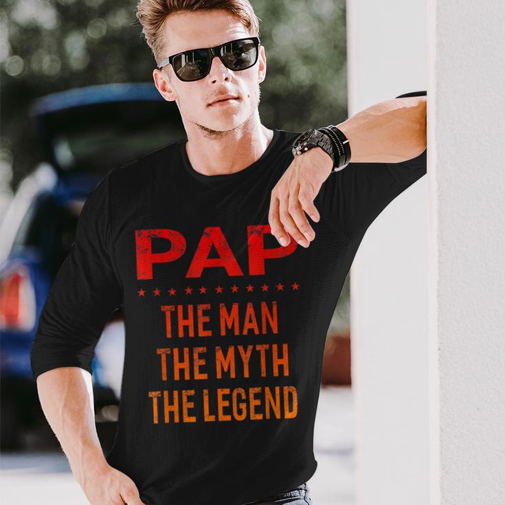 Pap The Man Der Mythos Die Legende Grandpa Men Langarmshirts Geschenke für Ihn