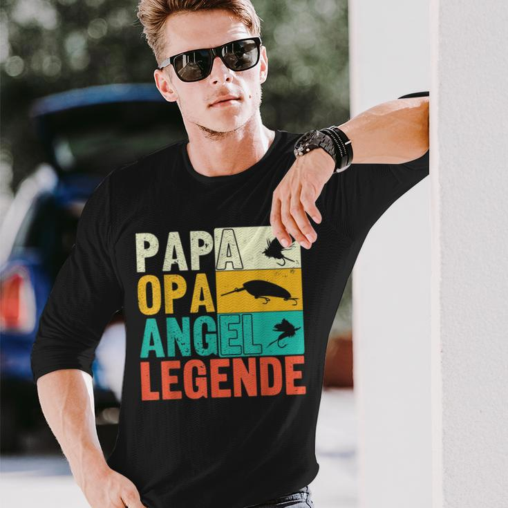 Papa Opa Angel Legende Langarmshirts, Perfekt für Angler zum Vatertag Geschenke für Ihn
